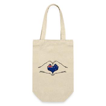 New Zealand Flag Heart Shape - Gift Bag for Bottles - nature - Front