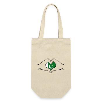 Pakistan Heart Shape - Gift Bag for Bottles - nature - Front