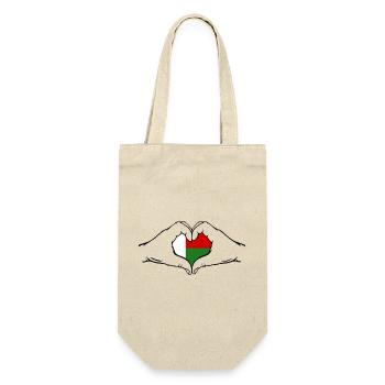 Madagascar Flag Heart Shape - Gift Bag for Bottles - nature - Front