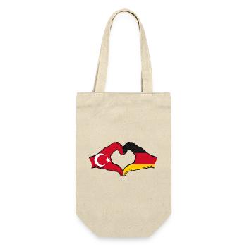 Turkey Germany Heart Shape with Hands - Gift Bag for Bottles - nature - Front
