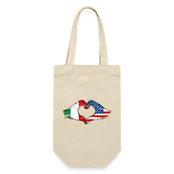 Italy USA heart shape with hands used - Gift Bag for Bottles - nature - Front
