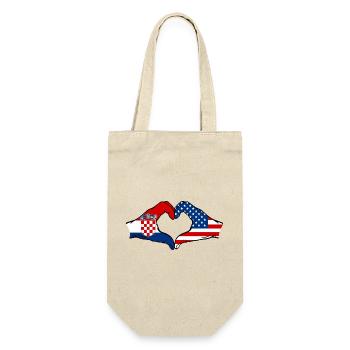 Croatia USA heart shape with hands - Gift Bag for Bottles - nature - Front