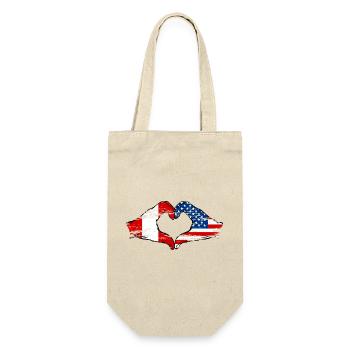 Peru USA heart shape with hands used - Gift Bag for Bottles - nature - Front