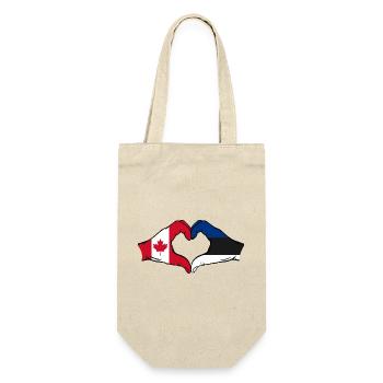Forme de coeur Canada Estonie avec les mains - Sac à bouteille - nature - Devant