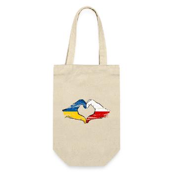 Ukraine Poland Heart shape with hands used - Gift Bag for Bottles - nature - Front