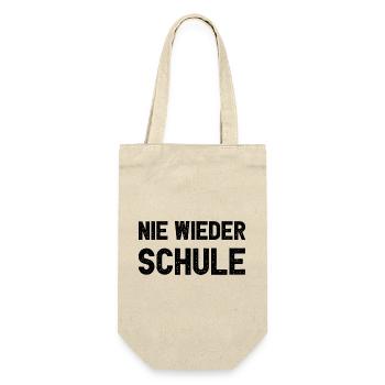 Nie Wieder Schule Lustiges Abitur Schulabschluss - Geschenkbeutel für Flaschen - Natur - Vorne