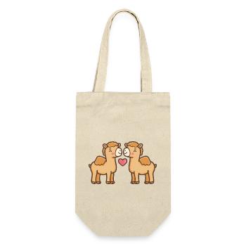Camel Bande Dessinée Couple Amour - Sac à bouteille - nature - Devant