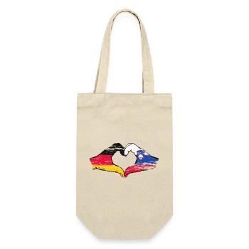 Allemagne Slovénie drapeau mains forme de coeur utilisé - Sac à bouteille - nature - Devant