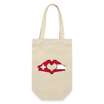 Suisse Autriche Drapeau Aiguilles Forme Coeur - Sac à bouteille - nature - Devant