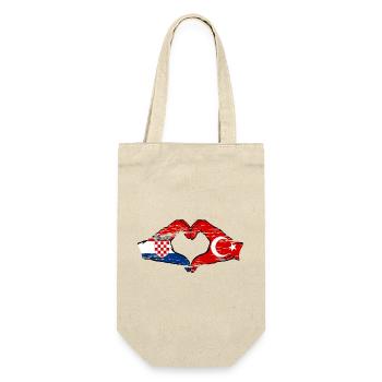 Croatia Turkey Flag Hands Heart Shape Used - Gift Bag for Bottles - nature - Front