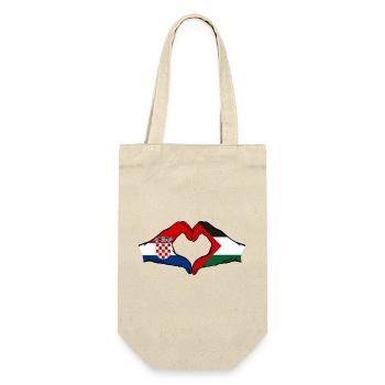 Croatie Palestine drapeau mains forme de coeur - Sac à bouteille - nature - Devant
