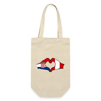 Croatia Peru Flag Hands Heart Shape - Gift Bag for Bottles - nature - Front