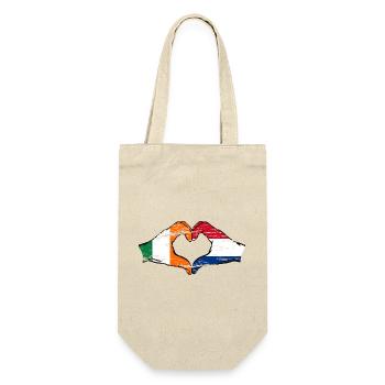 Irlande Hollande drapeau mains forme de coeur utilisé - Sac à bouteille - nature - Devant