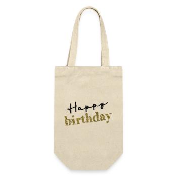 HAPPY BIRTHDAY. HAPPY BIRTHDAY. ANNIVERSARY. - Gift Bag for Bottles - nature - Front