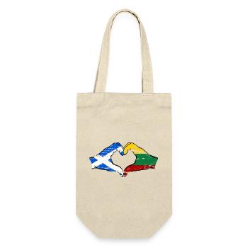 Ecosse Lituanie Drapeau Mains Coeur Forme Utilisé - Sac à bouteille - nature - Devant