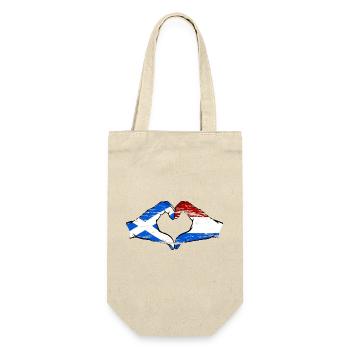 Scotland Holland Flag Hands Heart Shape Used - Gift Bag for Bottles - nature - Front