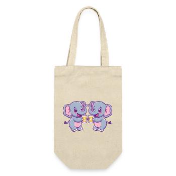 Elephant Comic Beer Funny Booze - Gift Bag for Bottles - nature - Front