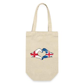 England Iceland flag hands heart shape used - Gift Bag for Bottles - nature - Front