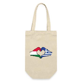 Hungary Greece Flag Hands Heart Shape - Gift Bag for Bottles - nature - Front