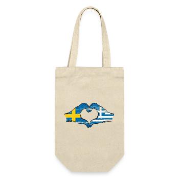 Sweden Greece Flag Hands Heart Shape Used - Gift Bag for Bottles - nature - Front