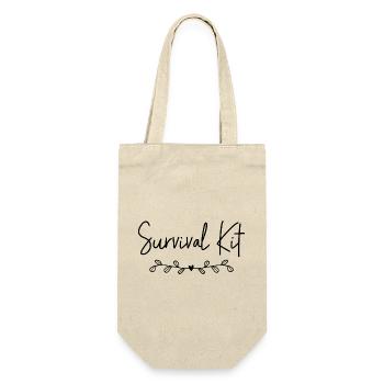 Survival Kit - Geschenkbeutel für Flaschen - Natur - Vorne