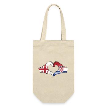 Géorgie Croatie Drapeau Mains Coeur Forme Utilisé - Sac à bouteille - nature - Devant