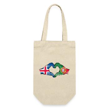 Iceland Portugal Flag Hands Heart Shape Used - Gift Bag for Bottles - nature - Front
