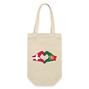 Denmark Portugal Flag Hands Heart Shape - Gift Bag for Bottles - nature - Front