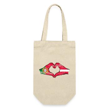 Portugal Latvia flag hands heart shape used - Gift Bag for Bottles - nature - Front