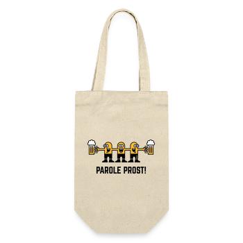 Parole Prost! (Bier / Biertrinker / 3C) - Geschenkbeutel für Flaschen - Natur - Vorne