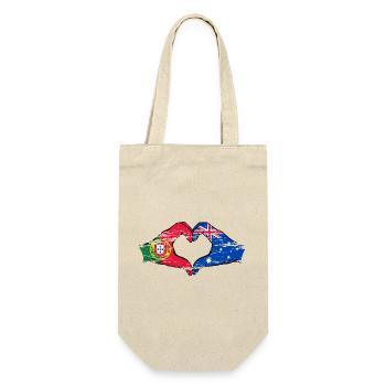 Portugal Australia Flag Heart Shape Used - Gift Bag for Bottles - nature - Front
