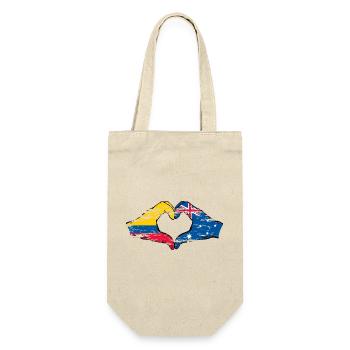 Colombia Australia flag heart shape used - Gift Bag for Bottles - nature - Front