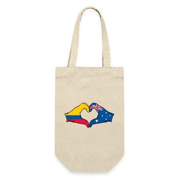 Colombia Australia Flag Heart Shape - Gift Bag for Bottles - nature - Front