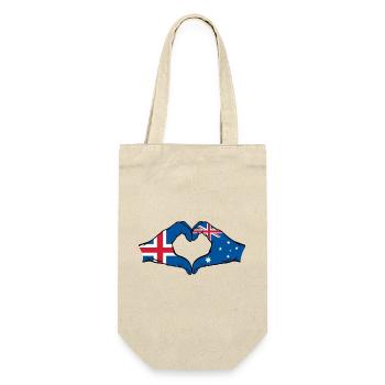 Iceland Australia Flag Heart Shape - Gift Bag for Bottles - nature - Front