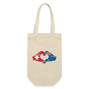 Switzerland Australia Flag Heart Shape Used - Gift Bag for Bottles - nature - Front