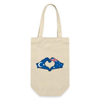 Uyghurs Australia Flag Heart Shape - Gift Bag for Bottles - nature - Front