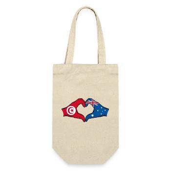 Tunisia Australia Flag Heart Shape - Gift Bag for Bottles - nature - Front