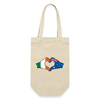 Ireland Australia Flag Heart Shape - Gift Bag for Bottles - nature - Front