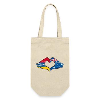 Armenia Australia Flag Hands Heart Shape Used - Gift Bag for Bottles - nature - Front