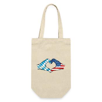 Bavaria USA Flag Hands Heart Shape Used - Gift Bag for Bottles - nature - Front