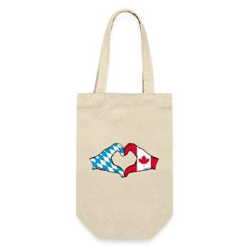 Bavaria Canada Flag Hands Heart Shape - Gift Bag for Bottles - nature - Front