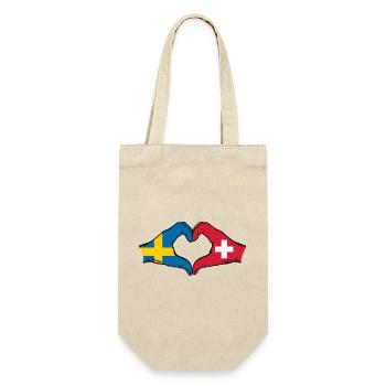 Sweden Switzerland Flag Heart Shape - Gift Bag for Bottles - nature - Front