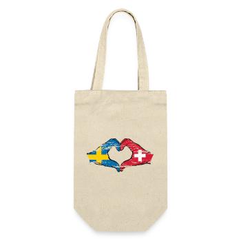 Suède Suisse Drapeau Forme de coeur utilisé - Sac à bouteille - nature - Devant