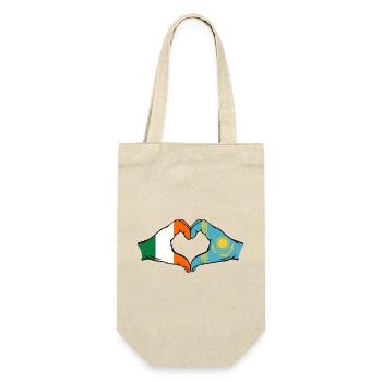 Irlande Kazakhstan Drapeau Mains Coeur Forme - Sac à bouteille - nature - Devant