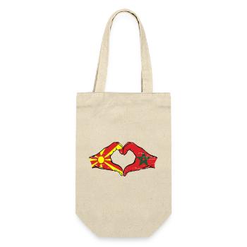 Macedonia Morocco flag hands heart shape used - Gift Bag for Bottles - nature - Front