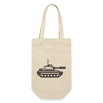 Panzer - Geschenkbeutel für Flaschen - Natur - Vorne