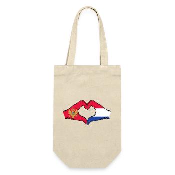 Monténégro Hollande Drapeau Mains Coeur - Sac à bouteille - nature - Devant