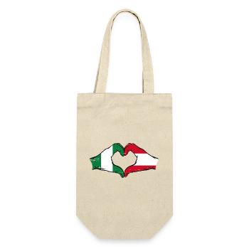 Nigeria Austria Flag Hands Heart Shape Used - Gift Bag for Bottles - nature - Front
