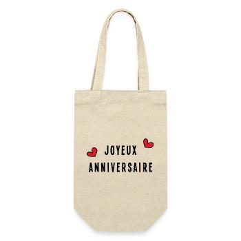 ALLES GUTE ZUM GEBURTSTAG. ALLES GUTE ZUM GEBURTSTAG. JAHRESTAG. - Geschenkbeutel für Flaschen - Natur - Vorne
