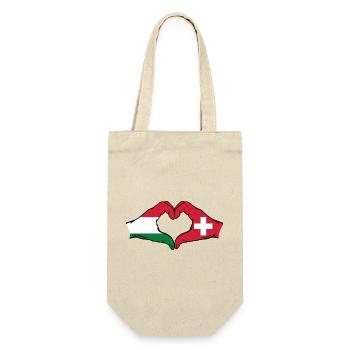 Hungary Switzerland Flag Hands Heart Shape - Gift Bag for Bottles - nature - Front